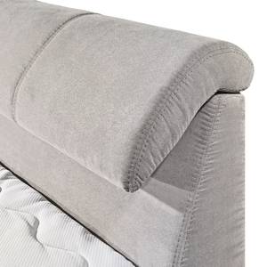 Boxspringbett Stamford (inkl. Topper) Microvelours - Silber