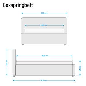 Boxspring Stawell (incl. soundsysteem en sierkussens) - geweven stof - blauw