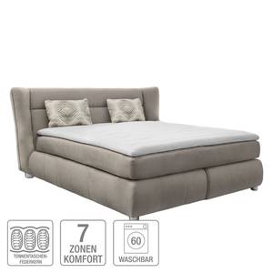 Boxspringbett Stenseby Microfaser - Hellgrau