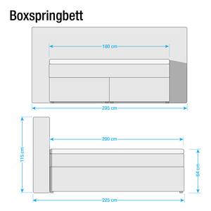 Boxspringbett Stenseby Microfaser - Hellgrau