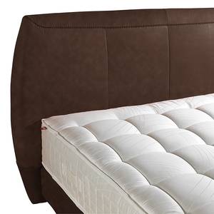 Lit boxspring Superior Cuir véritable marron - Marron foncé vintage - 200 x 200cm - D3 medium