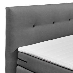 Boxspringbett Tassar (inkl. Topper) geweven stof - Antraciet - Antraciet