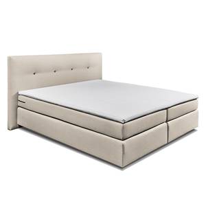 Lit boxspring Tassar (avec surmatelas) Tissu - Blanc crème