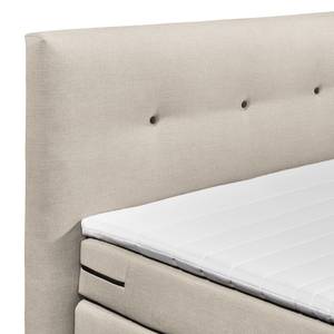 Boxspringbett Tassar (inkl. Topper) geweven stof - Crèmewit - Crèmewit