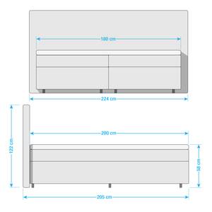 Lit boxspring Tassar (avec surmatelas) Tissu - Mandarine