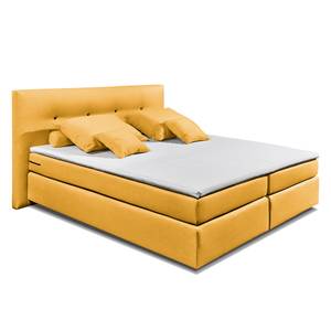 Lit boxspring Tassar (avec surmatelas) Tissu - Mandarine