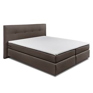 Lit boxspring Tassar (avec surmatelas) Tissu - Mocca