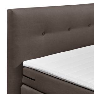 Boxspringbett Tassar (inkl. Topper) geweven stof - Mokkakleurig