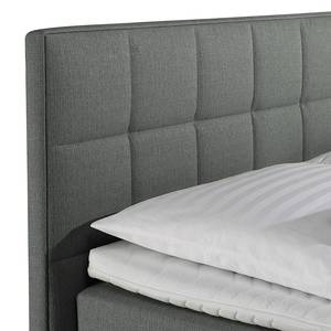 Boxspringbett Tevin Webstoff - Anthrazit - 100 x 200cm - Bonellfederkernmatratze - H2