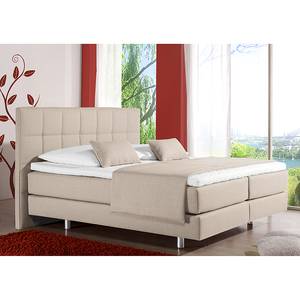 Lit boxspring Tevin Tissu - Beige - 100 x 200cm - Matelas de mousse froide - D2 souple