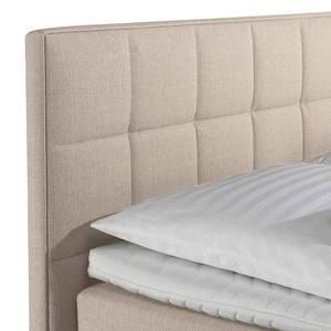 Boxspringbett Tevin Webstoff - Beige - 100 x 200cm - Bonellfederkernmatratze - H3