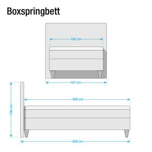 Boxspringbett Tidaholm Kunstleder Anthrazit - 100 x 200cm - Bonellfederkernmatratze - H2