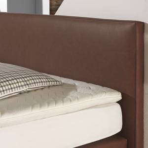 Boxspringbett Tidaholm Kunstleder Kunstleder - Braun - 200 x 200cm - Bonellfederkernmatratze - H2