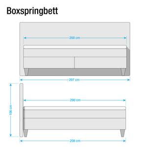 Boxspringbett Tidaholm Kunstleder Dunkelolivgrün - 200 x 200cm - Bonellfederkernmatratze - H2