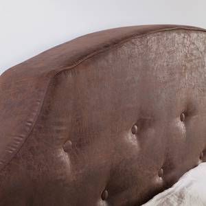 Lit boxspring Tombstone Tissu - Marron - 140 x 200cm