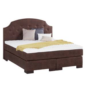 Boxspring Tombstone geweven stof - bruin - 160 x 200cm