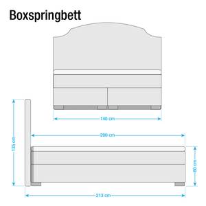 Boxspringbett Manchester Webstoff - Braun - 140 x 200cm