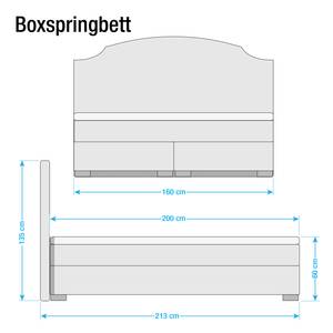 Boxspringbett Manchester Webstoff - Braun - 160 x 200cm