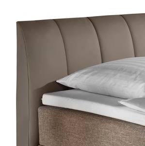 Letto boxspring Valea Tessuto strutturato - Talpa - 140 x 200cm - Materasso a molle Bonnell - H2