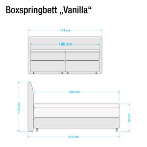 Letto boxspring Valea Tessuto strutturato - Color antracite - 160 x 200cm - Materasso a molle Bonnell - H2