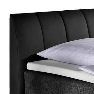 Letto boxspring Valea Tessuto strutturato - Color antracite - 160 x 200cm - Materasso a molle Bonnell - H2