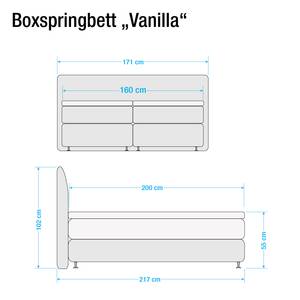 Boxspring Valea structuurstof - Taupe - 160 x 200cm - Bonell-binnenveringmatras - H2 zacht