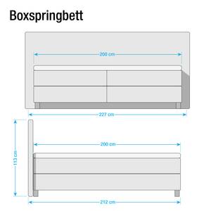 Boxspring Vimmerby Zwart/grijs - 200 x 200cm - Koudschuimmatras - H3 medium