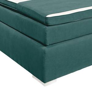 Boxspringbett Welham I (inkl. Topper) Microvelours - Petrol - 140 x 200cm