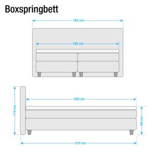 Lit boxspring Welham I (avec surmatelas) Microvelours - Bleu pétrole - 140 x 200cm