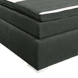 Boxspring Welham I (inclusief topper) micro-velours - Antraciet - 180 x 200cm