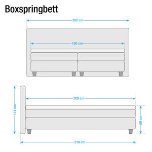Boxspringbett Welham I (inkl. Topper) Microvelours - Petrol - 180 x 200cm