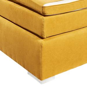 Boxspring Welham I (inclusief topper) micro-velours - Mosterdgeel - 180 x 200cm