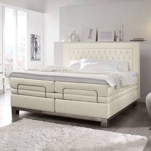 Boxspringbett Wolke7 I Echtleder Echtleder - Creme - 160 x 200cm - H2