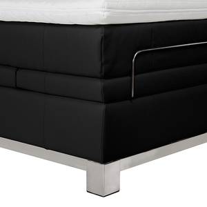 Boxspringbett Wolke7 I Echtleder Echtleder - Schwarz - 160 x 200cm - H2