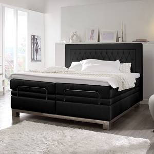 Boxspringbett Wolke7 I Echtleder Schwarz - 160 x 200cm - H2