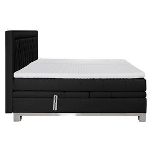 Boxspringbett Wolke7 I Echtleder Echtleder - Schwarz - 160 x 200cm - H2