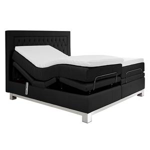 Boxspringbett Wolke7 I Echtleder Echtleder - Schwarz - 160 x 200cm - H3