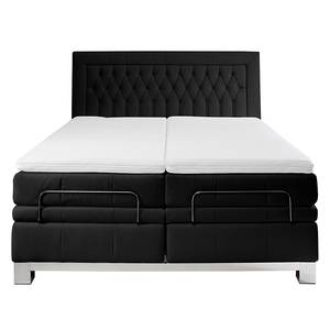 Boxspringbett Wolke7 I Echtleder Echtleder - Schwarz - 160 x 200cm - H3