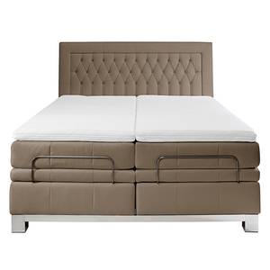 Boxspringbett Wolke7 I Echtleder Echtleder - Braun - 180 x 200cm - H2