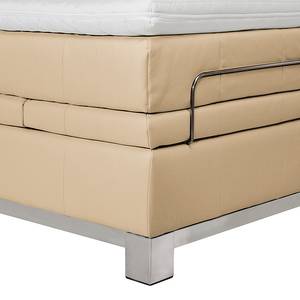 Boxspringbett Wolke7 I Echtleder Hellbraun - 180 x 200cm - H2