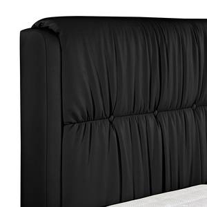 Boxspringbett Wolke7 II Echtleder Echtleder - Schwarz - 160 x 200cm - H2