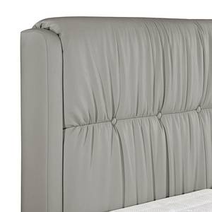 Boxspring Wolke7 II echt leer - Grijs - 180 x 200cm - H2 zacht