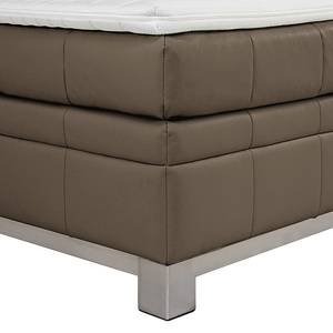 Boxspringbett Wolke7 II Echtleder Braun - 200 x 200cm - H3