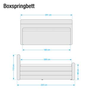 Lit capitonné Yamuna Surmatelas inclus - Tissu - Gris clair