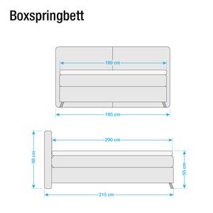 Boxspring Vernio geweven stof lichteiken/bruin