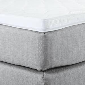 Boxspring Bjane inclusief topper structuurstof - Grijs - 180 x 200cm