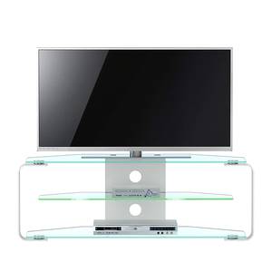 Support TV CU-MR (avec éclairage) Aluminium / Verre - Largeur : 114 cm