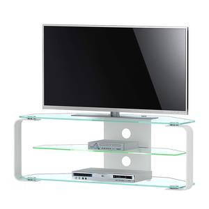 Tv-meubel CU-MR (incl. verlichting) aluminium/glas - Breedte: 114 cm