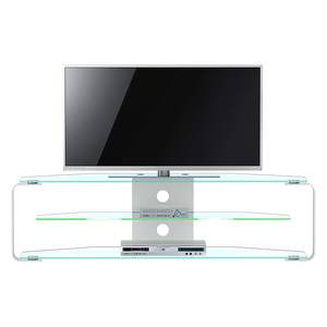 Tv-meubel CU-MR (incl. verlichting) aluminium/glas - Breedte: 144 cm