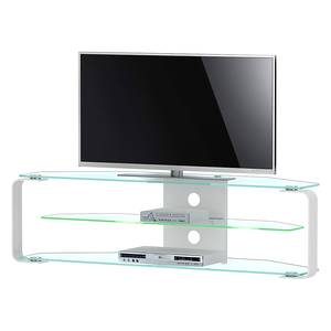 Support TV CU-MR (avec éclairage) Aluminium / Verre - Largeur : 144 cm